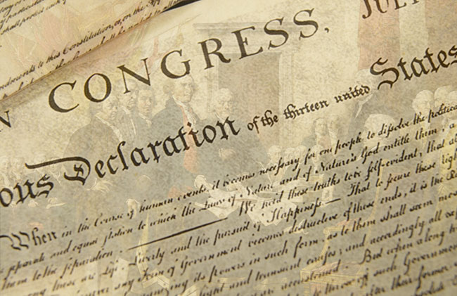Picture of Declaration of Independence & signers