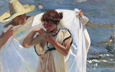 Painting by Joaquin Sorolla y Bastida entilted After The Bath