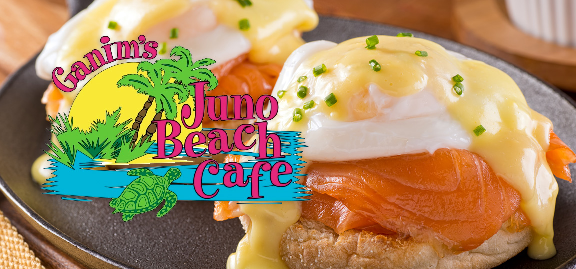 Beautiful picture of eggs benedict form Juno Beach cafe